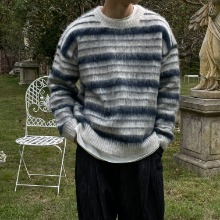 [Unisex] Brush mohair stripe knit(4color)