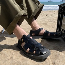 [Handmade] Minimal leather sandal(2color)