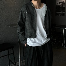 [Unisex] Linen cutting crop jacket(3color)