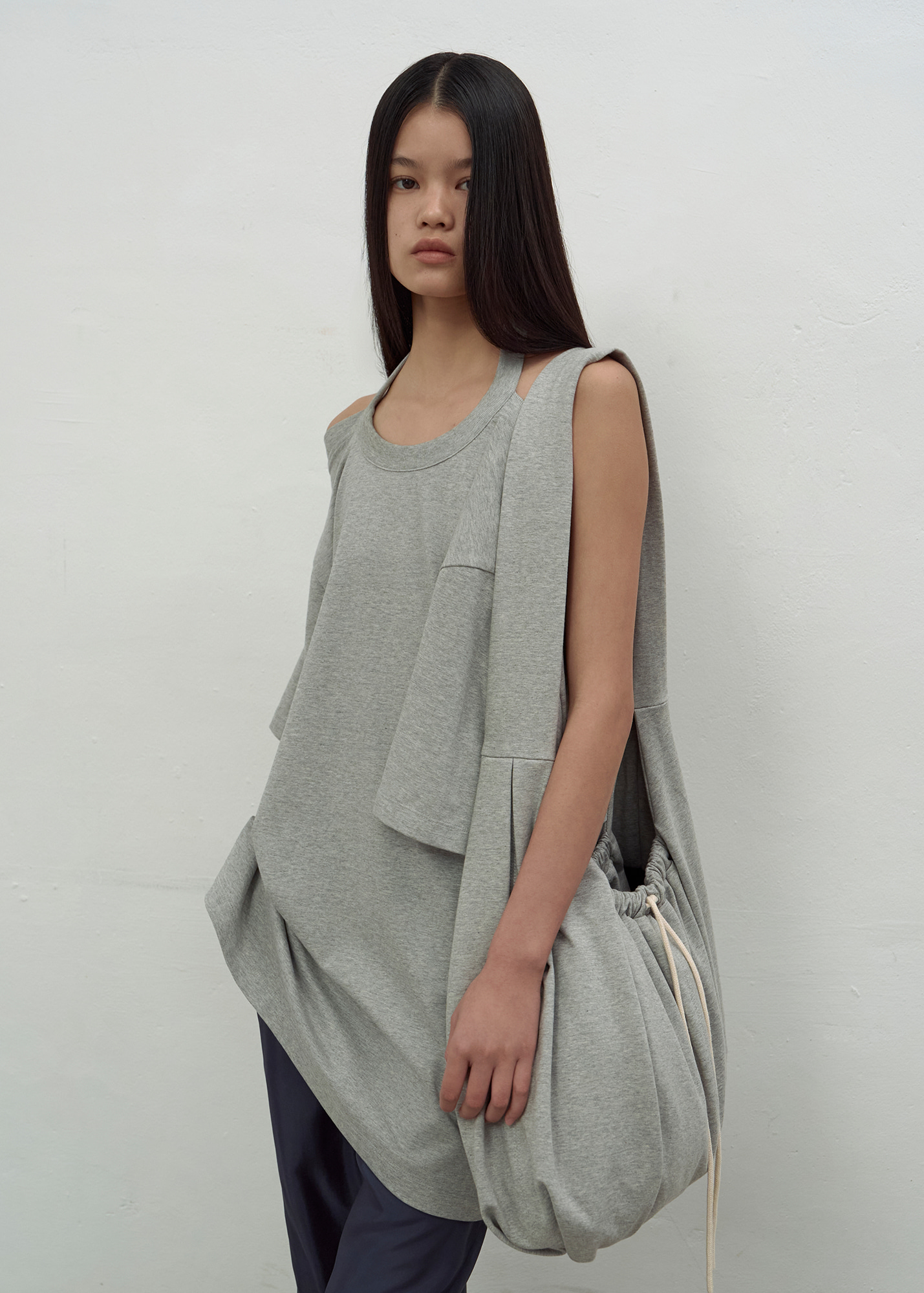 KNOT DETAIL SHOULDER BAG (GREY)