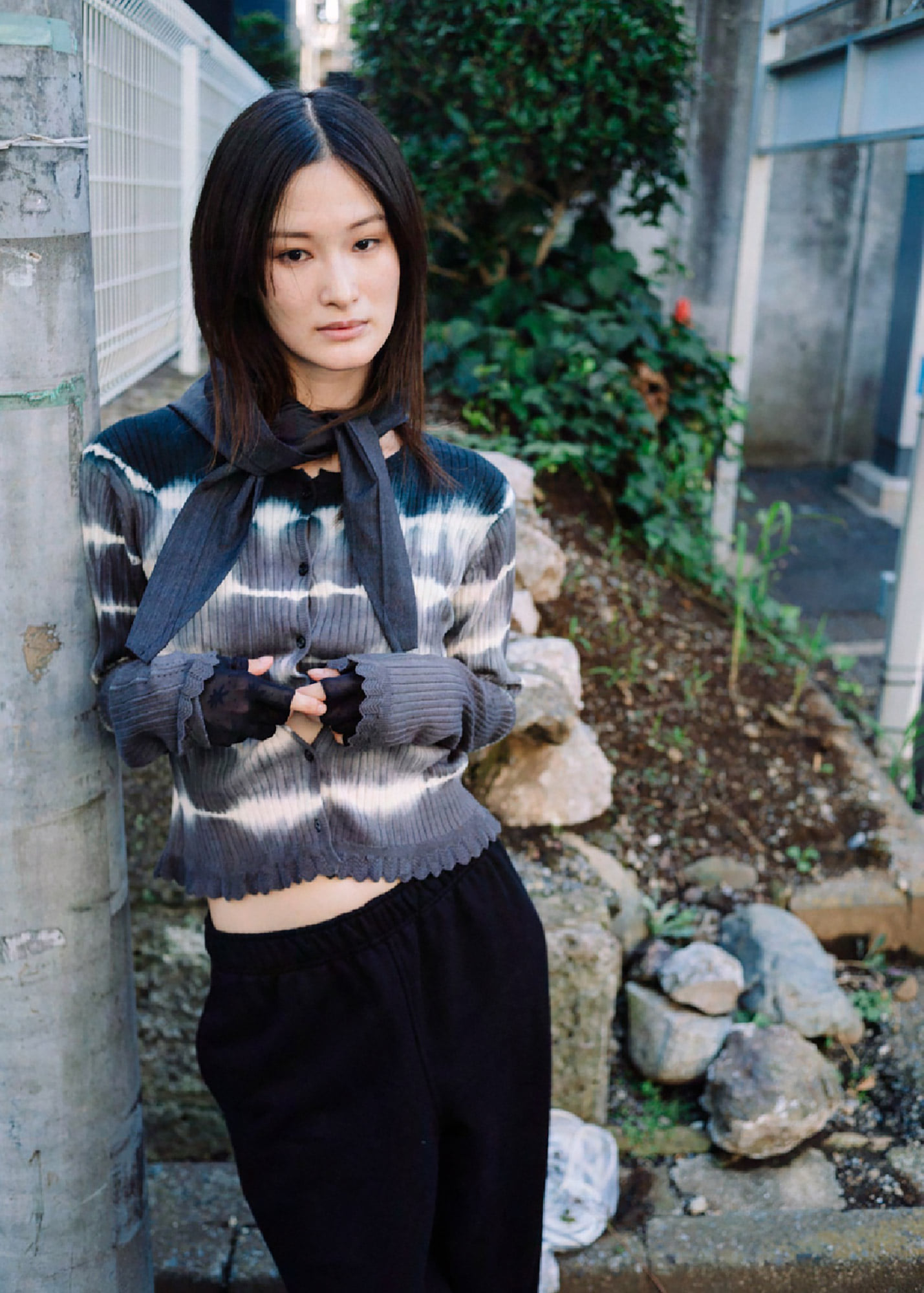 퍼버즈 DIP-DYE RIB KNIT CARDIGAN (BLACK) - SHOP LCDC