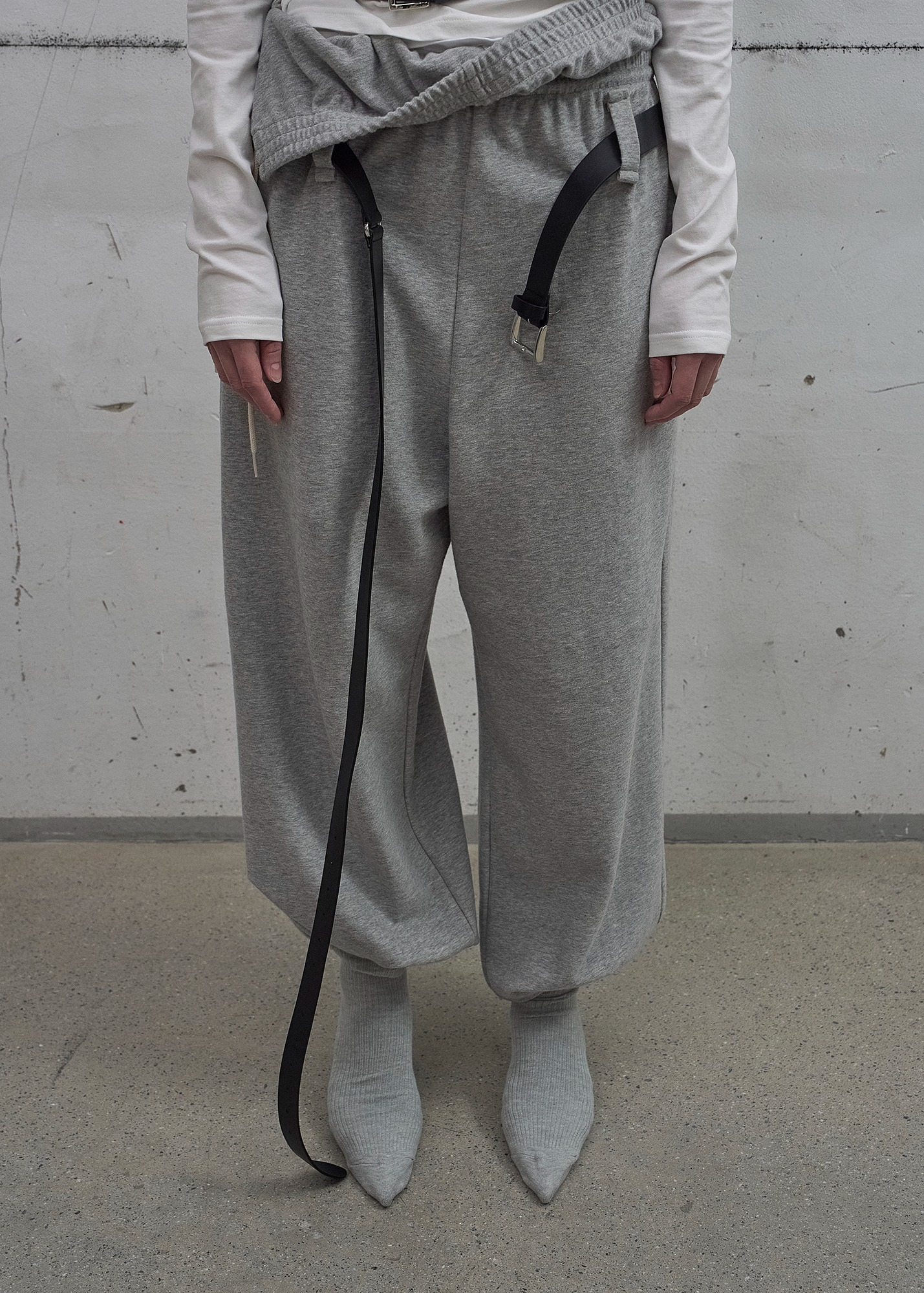 FOLD-OVER TERRY SWEATPANTS (GREY) FOLD-OVER TERRY SWEATPANTS (GREY)