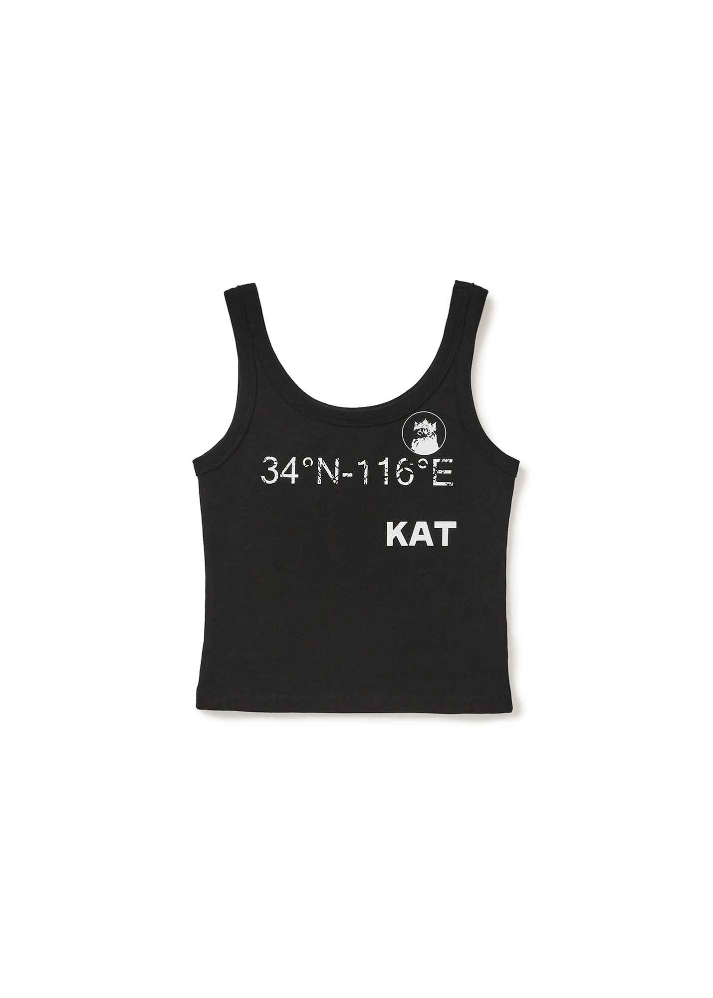 【LCDC】25SS★ KAT PRINT SLIM TANK TOP 2nd REORDER] KAT PRINT SLIM TANK TOP (BLACK)