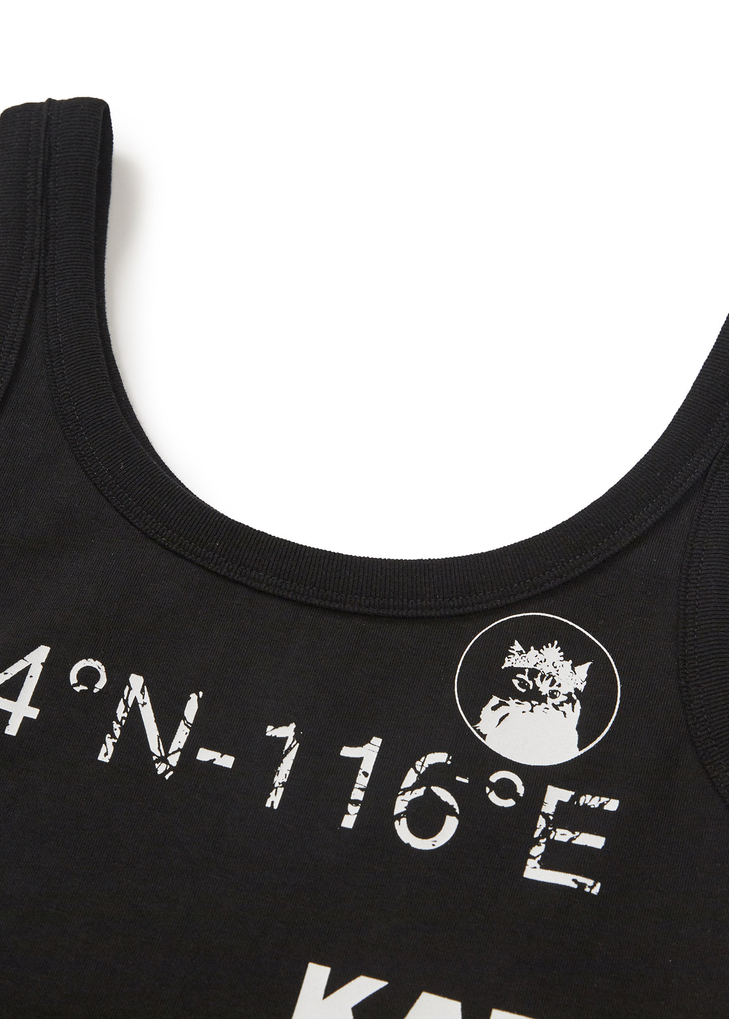 2nd REORDER] KAT PRINT SLIM TANK TOP (BLACK)