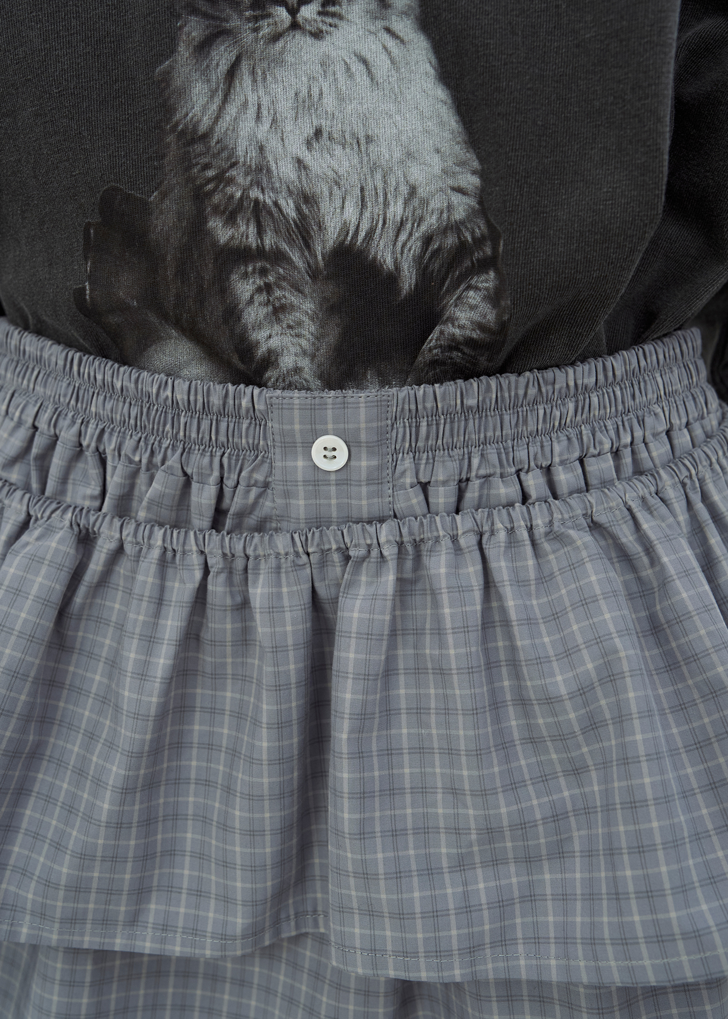ミニスカート LCDC : 25SS / CHECKED FRILL MINI SKIRT (GREY) Girls' Ruffle Mini Skirt Art Class Heather Gray Size XS 4/5