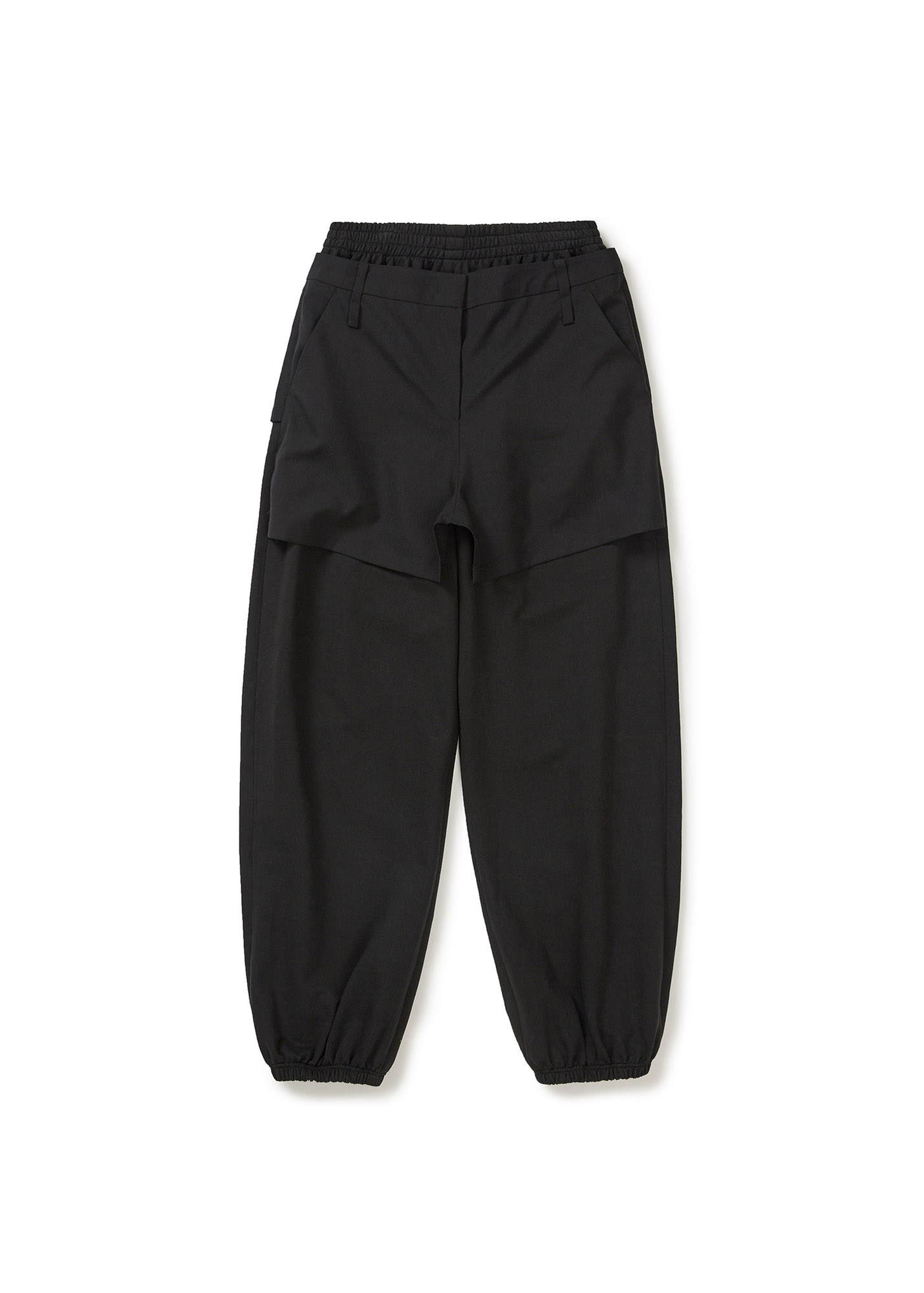 パンツ LCDC : 25SS / LAYERED SHORTS SWEATPANTS (BLACK) LAYERED SHORTS SWEATPANTS (BLACK)