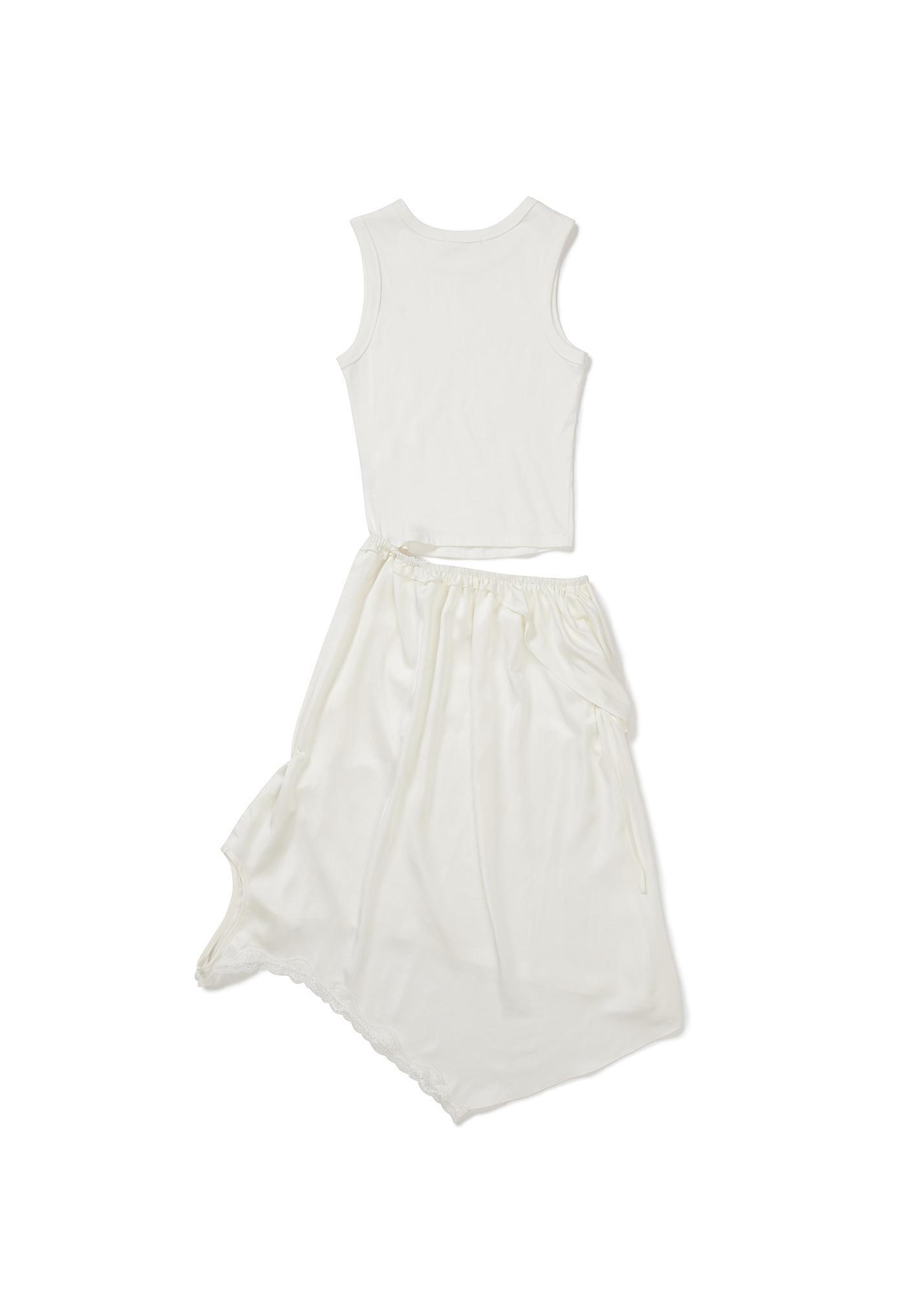 LCDC ♥ SHIRRING SLEEVELESS DRESS /追跡付 SHIRRING SLEEVELESS DRESS (WHITE)