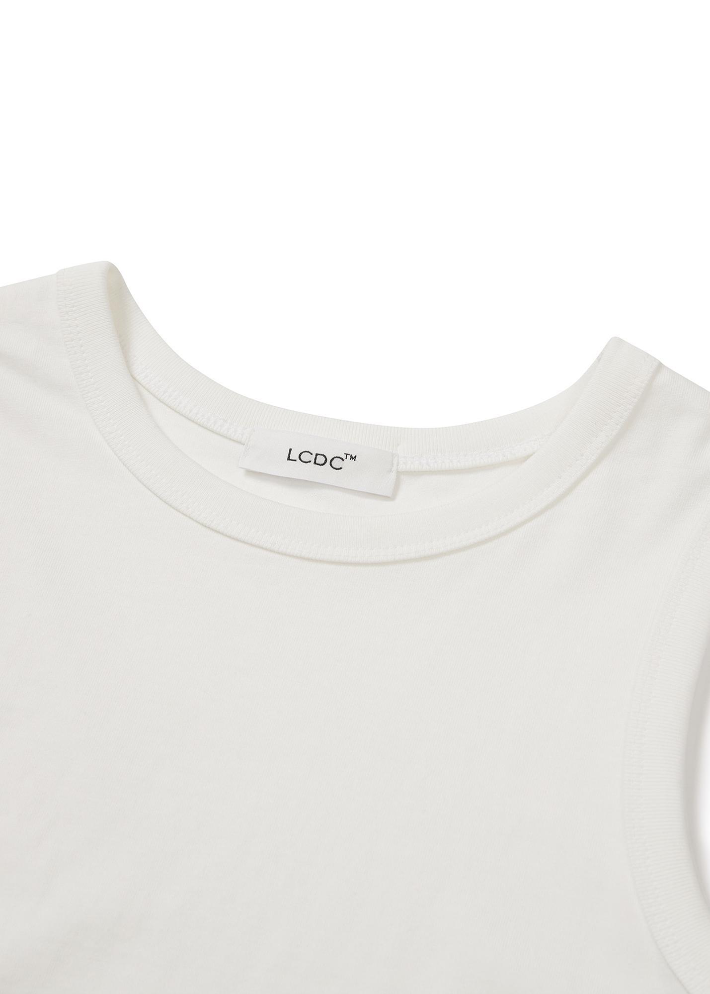 SHIRRING SLEEVELESS DRESS (WHITE)