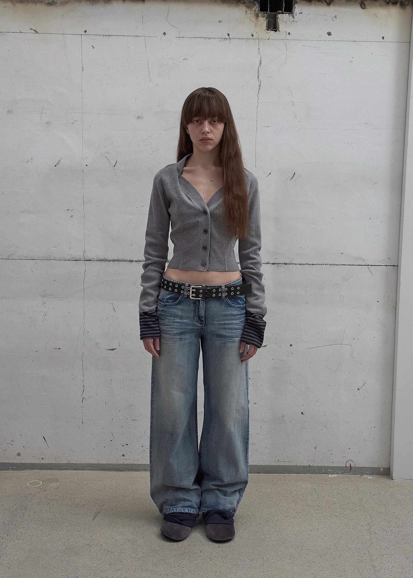 2nd REORDER] TWISTED MINI VOLUME SKIRT (LIGHT GREY)