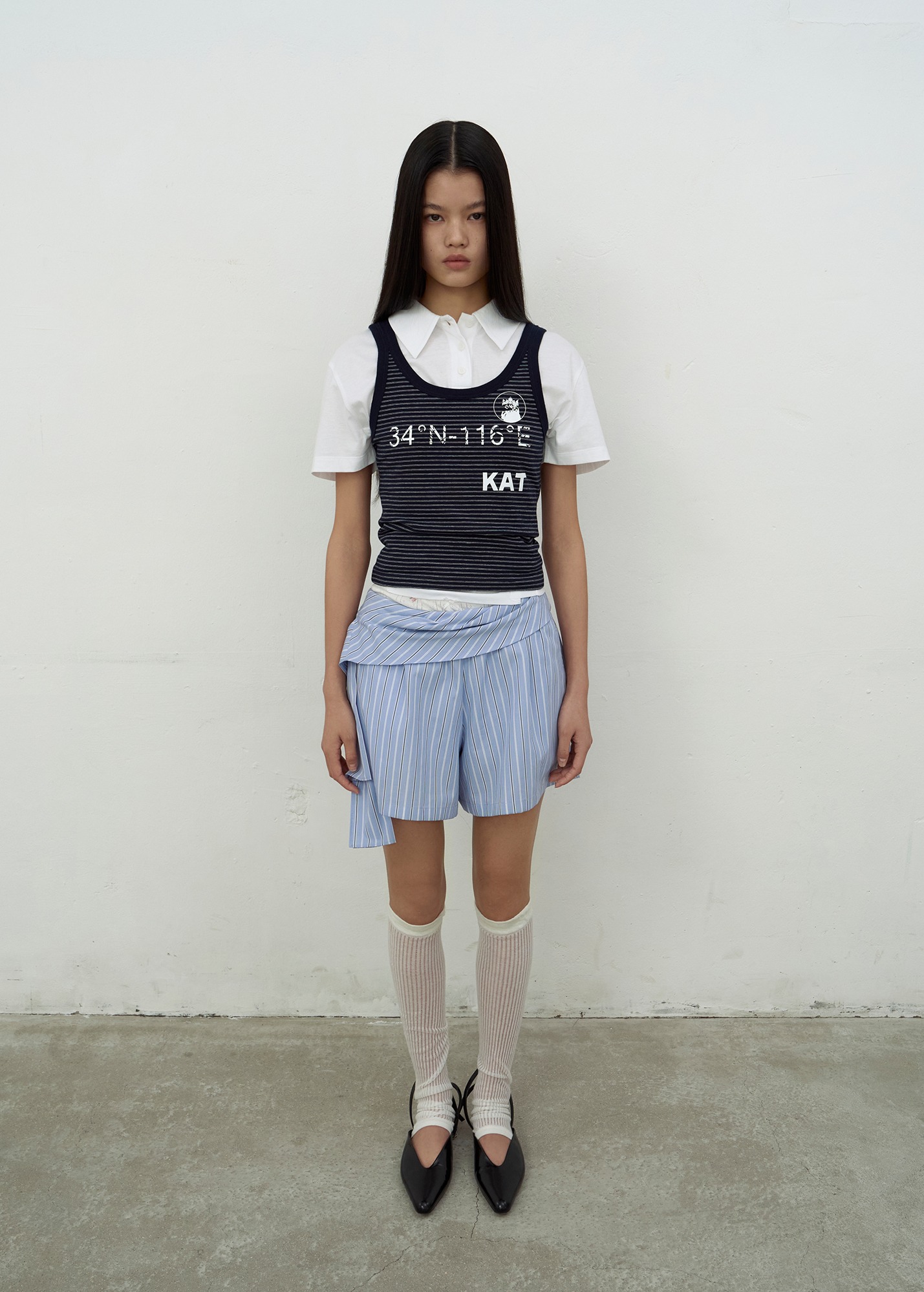 【LCDC】25SS★ KAT PRINT SLIM TANK TOP KAT PRINT SLIM TANK TOP (NAVY)