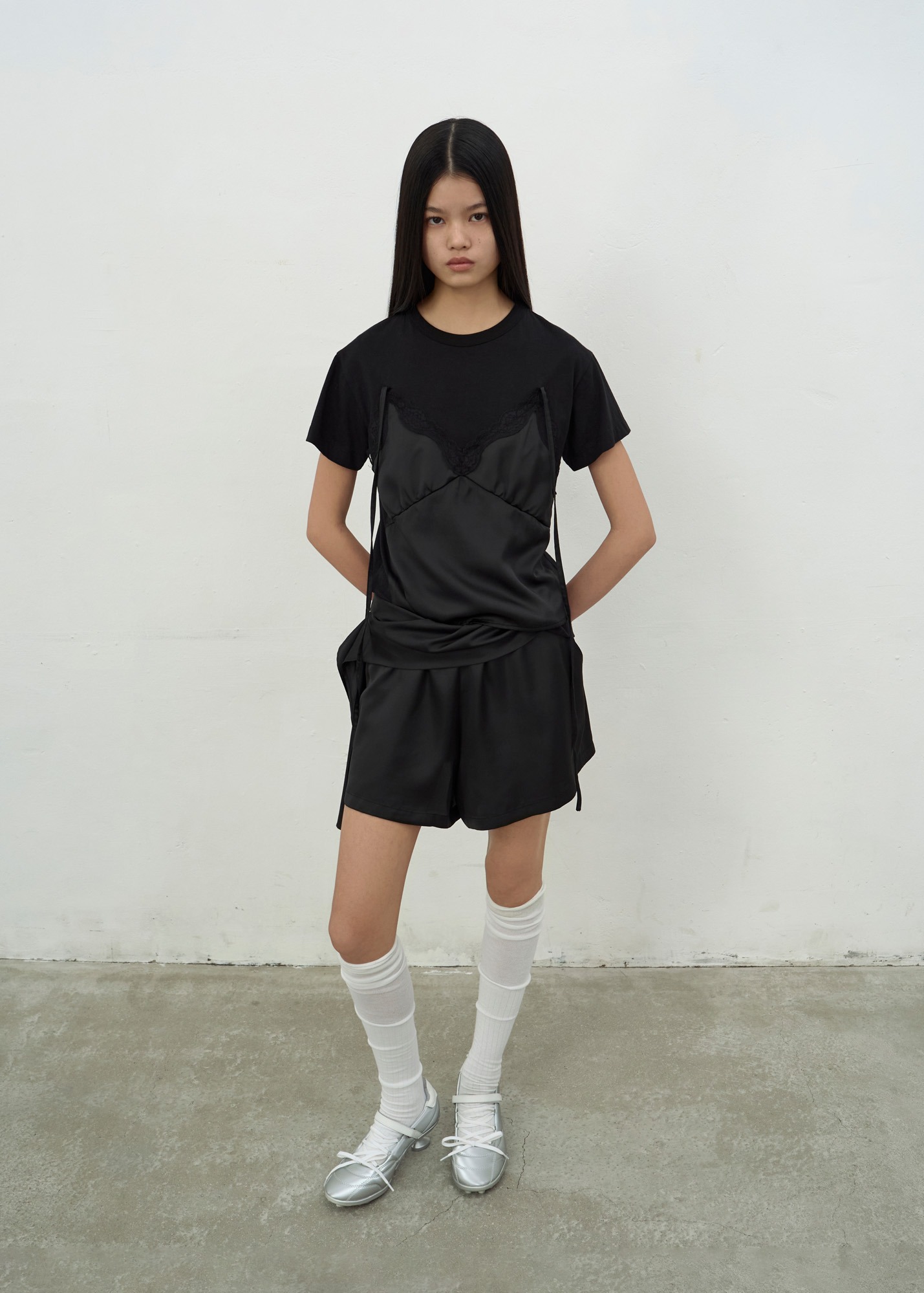 ショートパンツ LCDC : 25SS / SATIN SLEEP SHORTS (BLACK) SATIN SLEEP SHORTS (BLACK)