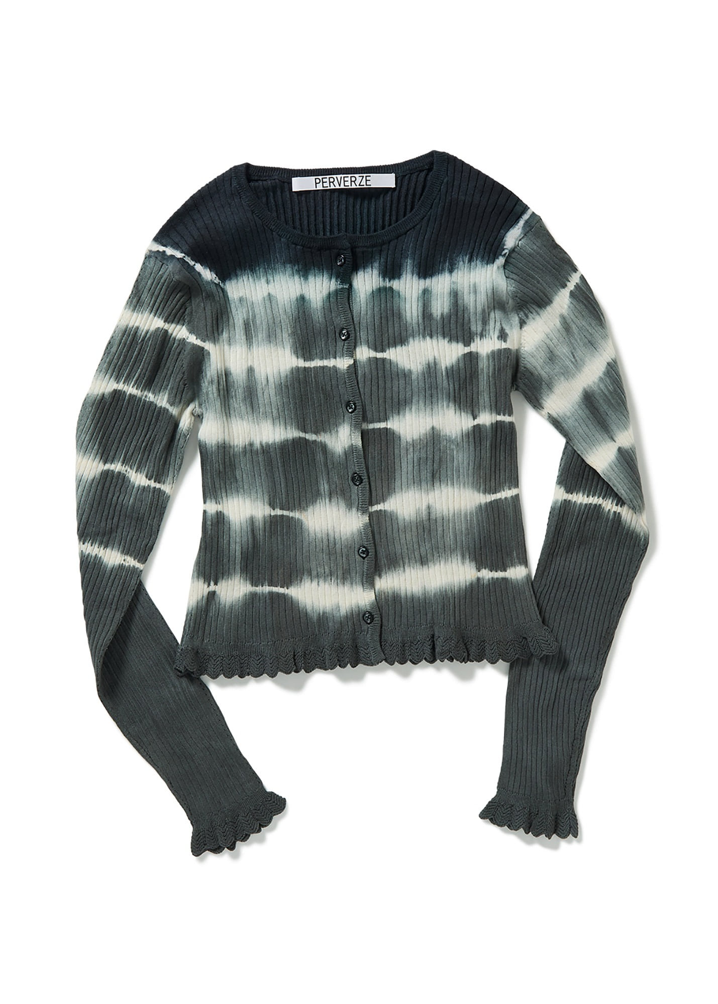 トップス DIP-DYE RIB KNIT CARDIGAN PERVERZE PERVERZE Dip-dye Rib Knit Cardigan