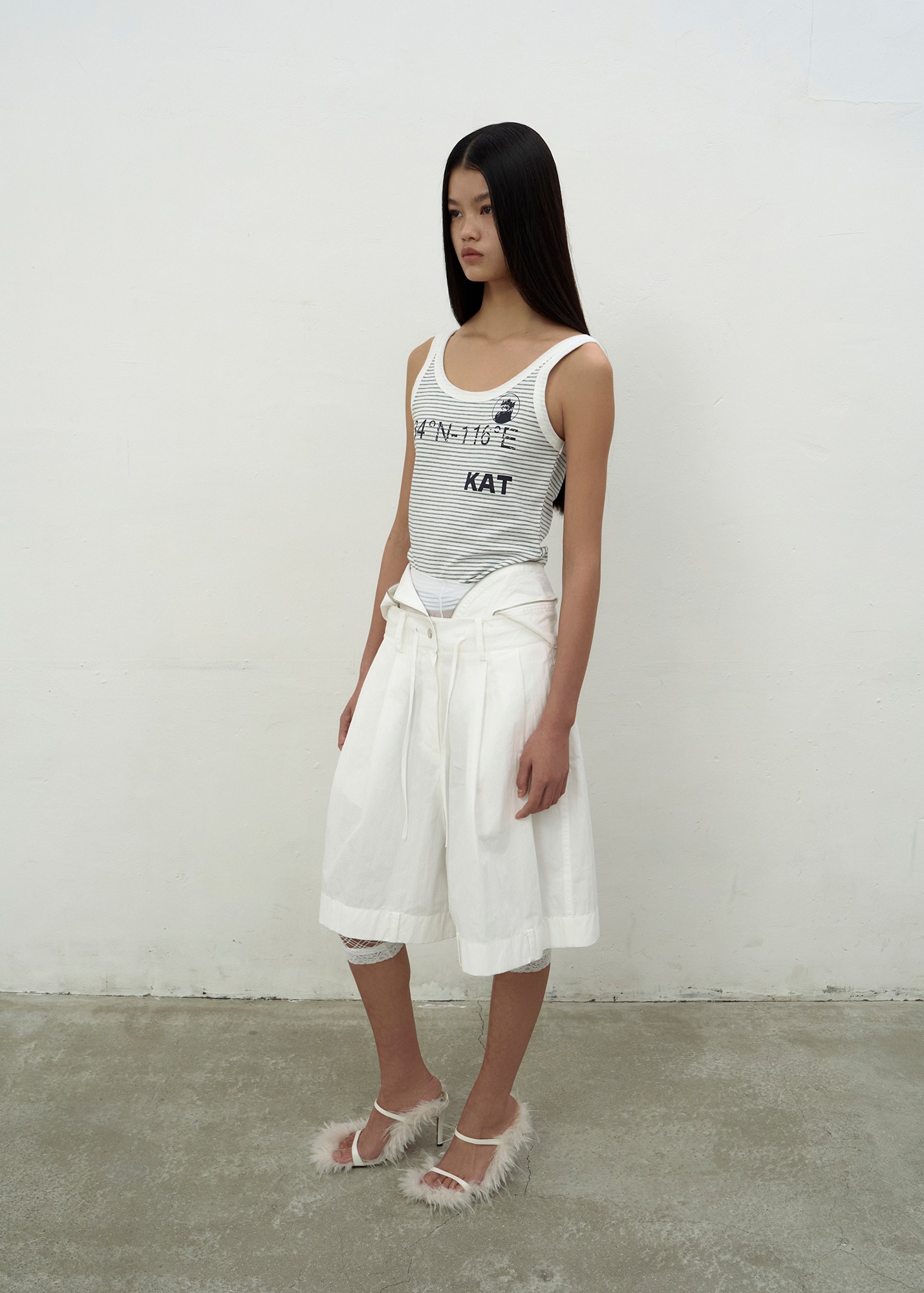 【LCDC】25SS★ KAT PRINT SLIM TANK TOP KAT PRINT SLIM TANK TOP (NAVY)
