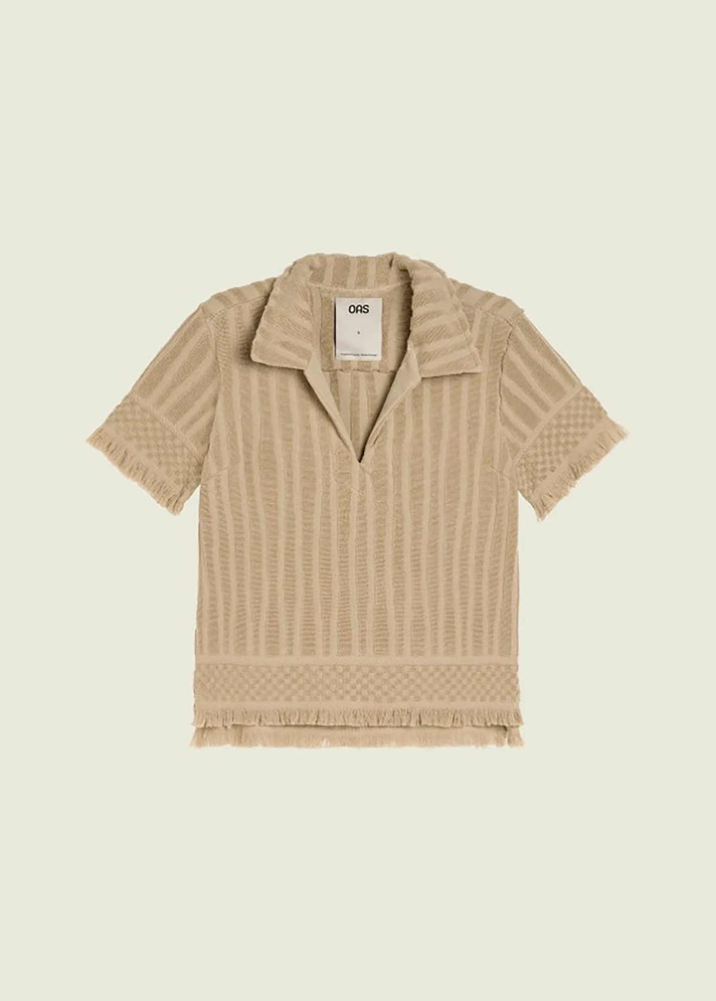 오에이에스 ECRU JAFFA WAFFLE SHIRT (ECRU) - SHOP LCDC