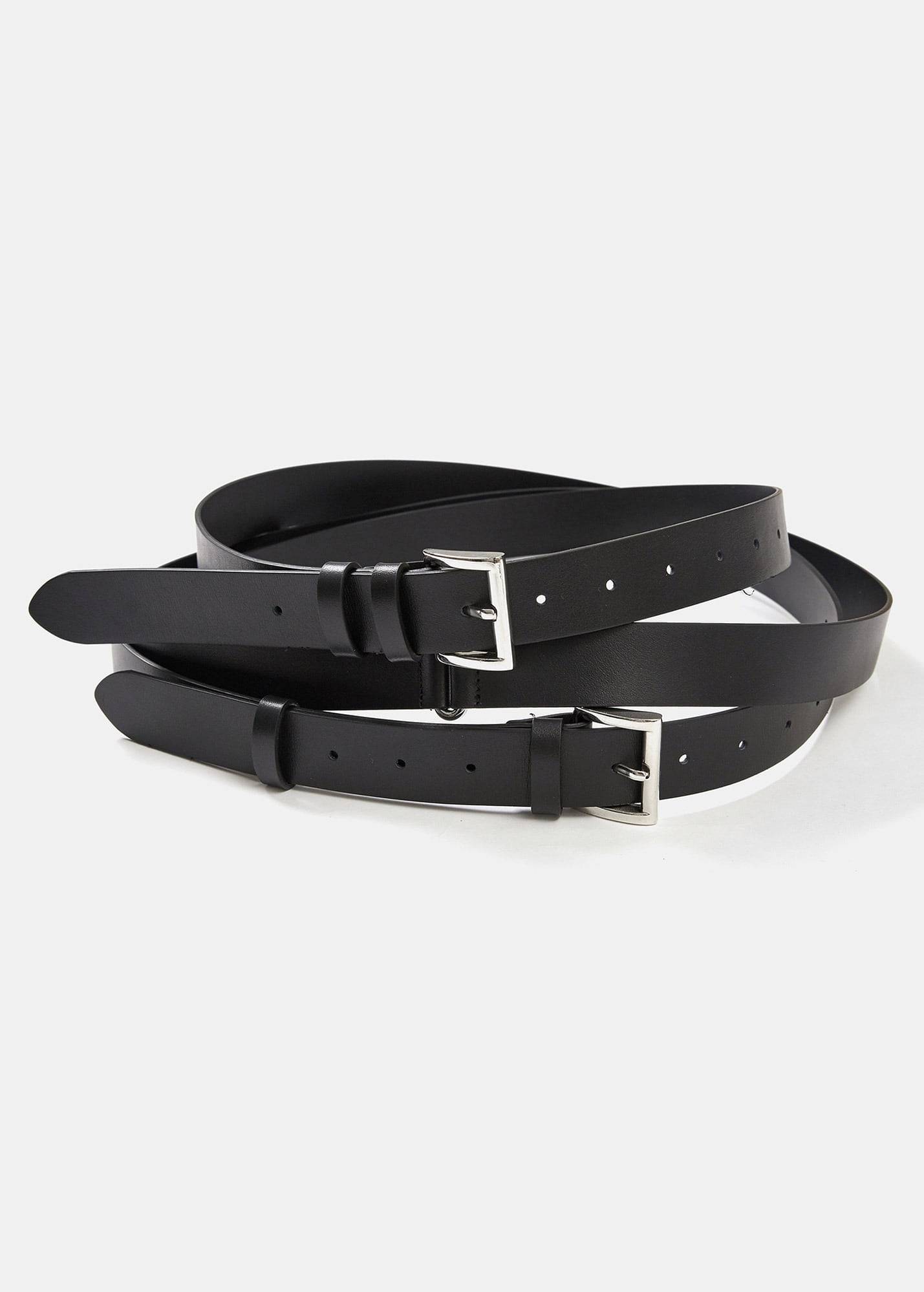 ◆LCDC◆ DOUBLE BUCKLE CORSET LEATHER BELT BLACK LCESAABT200 DOUBLE BUCKLE CORSET LEATHER BELT (BLACK)