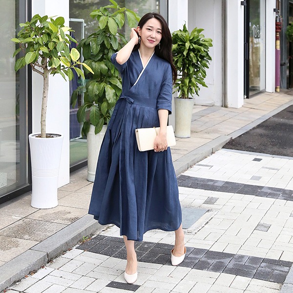 Linen Bon Cheollik [navy]