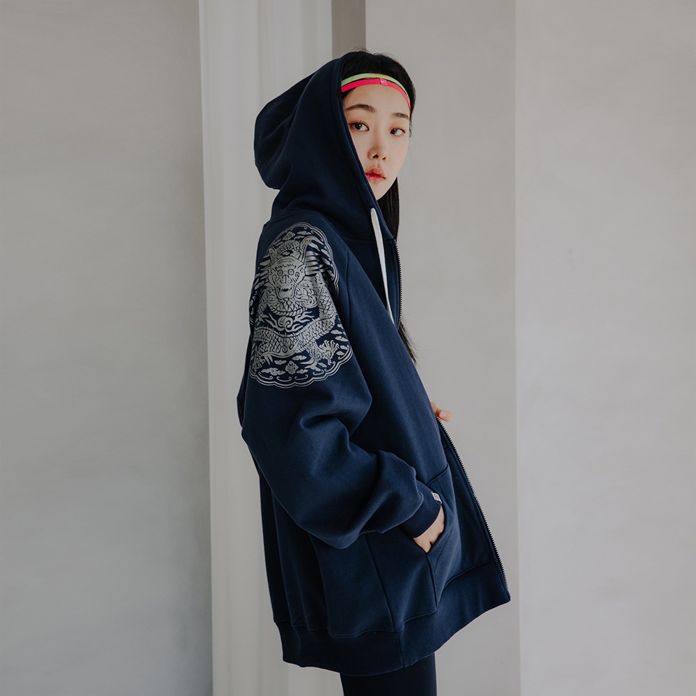 Dragon Eye Hood Zip-up [deep blue]