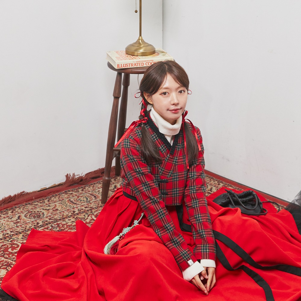 Red Checkered Top Jeogori