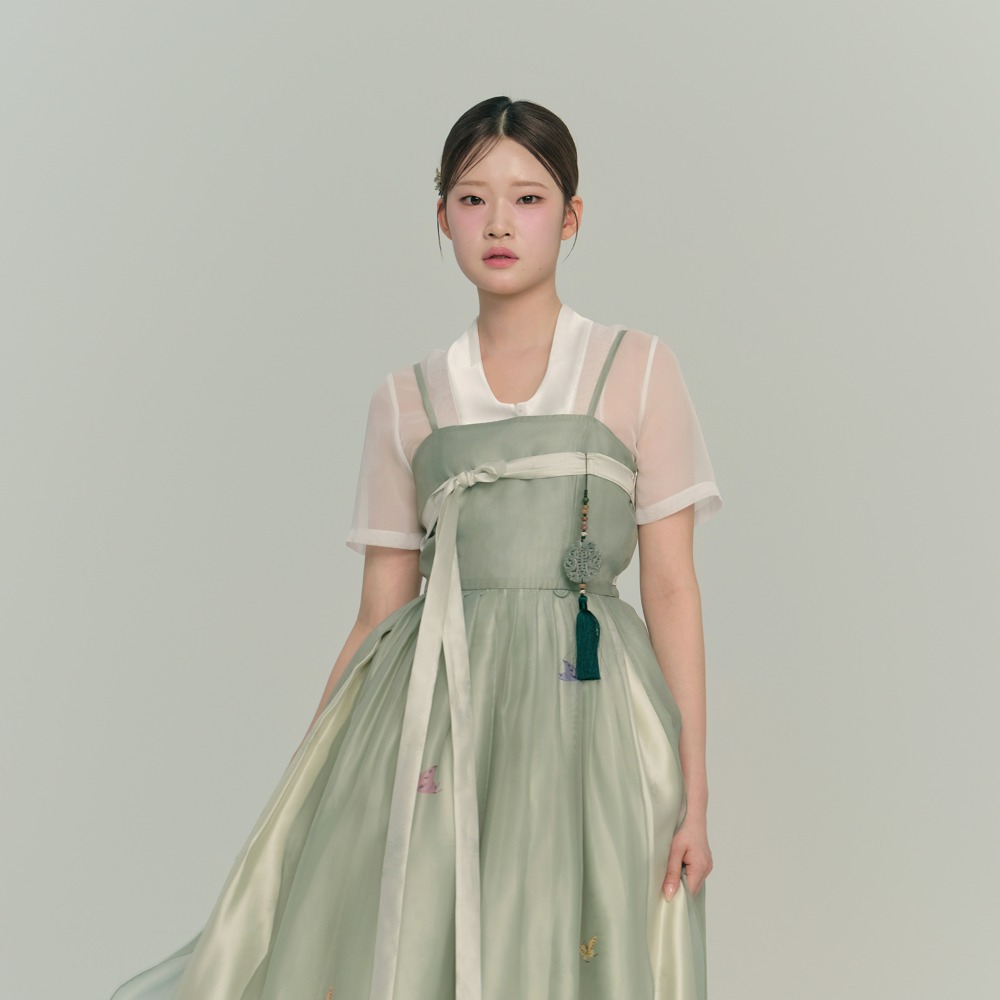 Sheer Silk Symmetric Collar Jeogori [white]