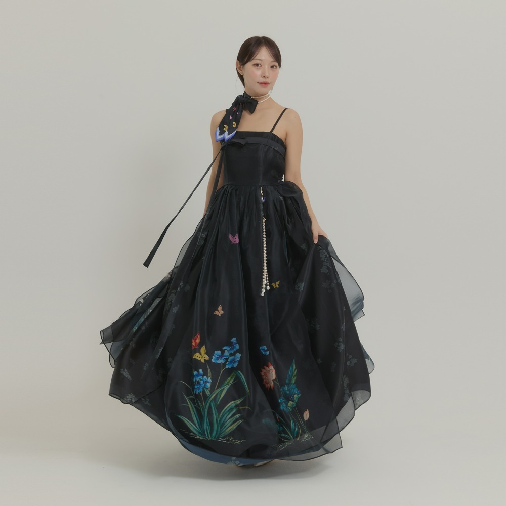 Flowers -way Dress [black]