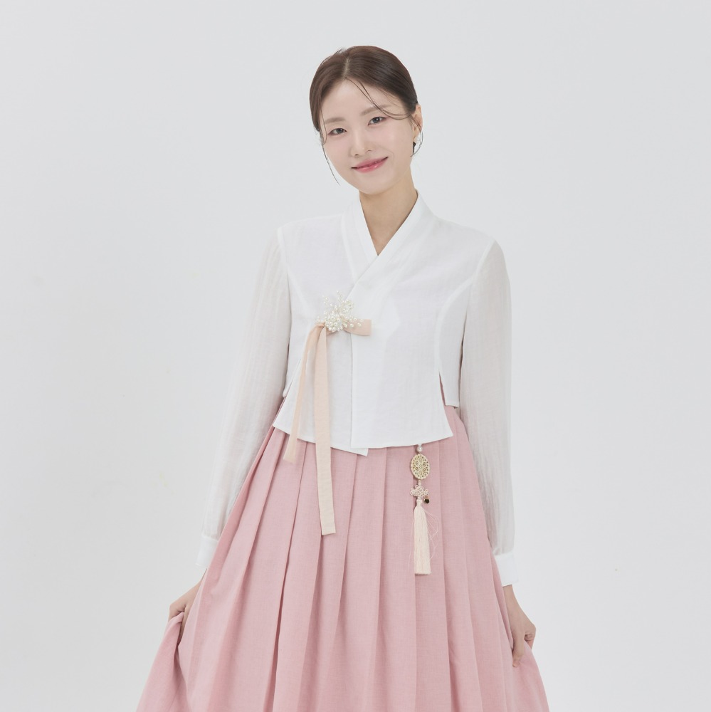 Simple Dangui Blouse Top Jeogori [White]