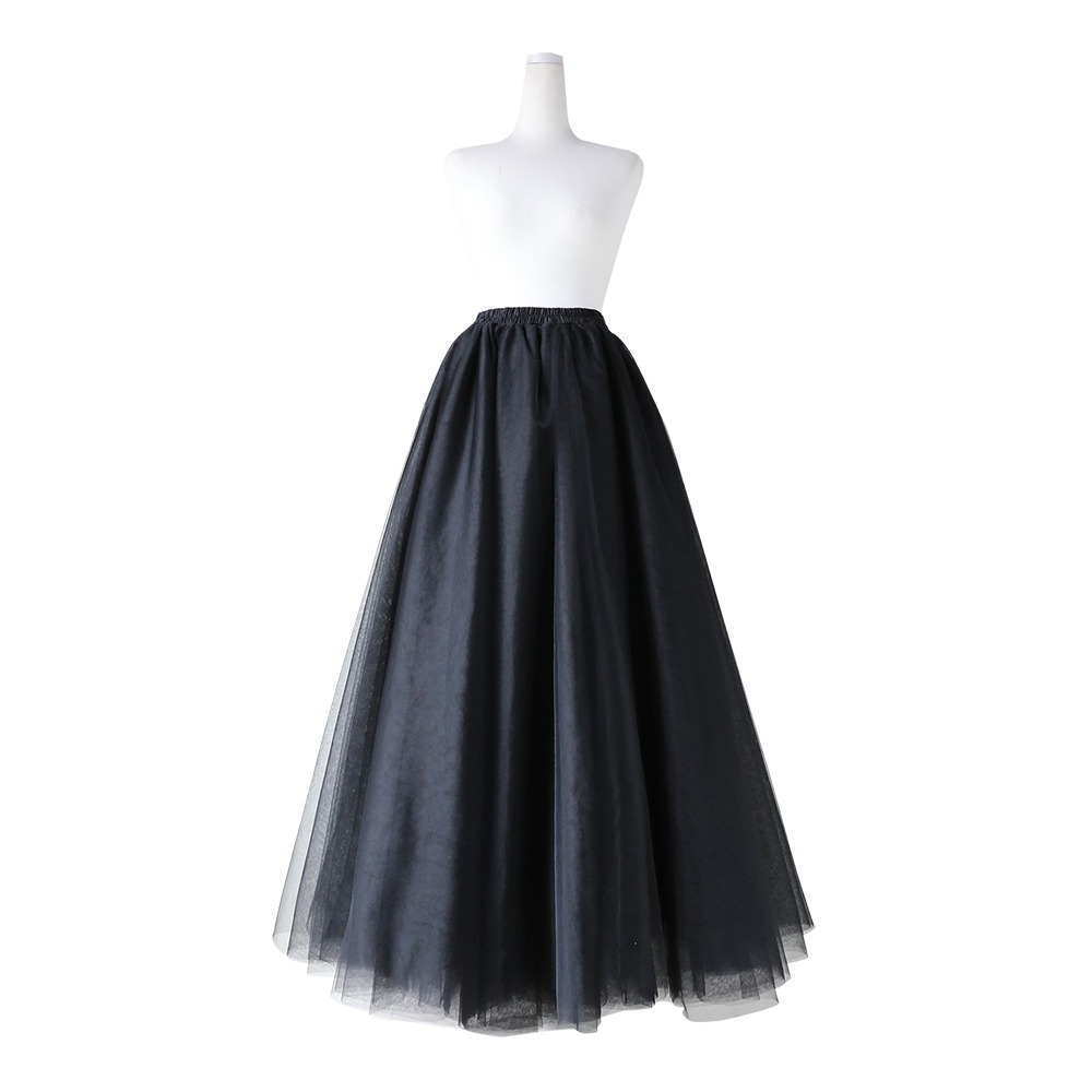 7 -ply Sheer Skirt Hanbok Underskirt Petti Coat Mesh [black]