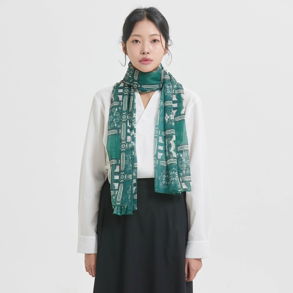 Traditional pattern scarf [dancheong Green]