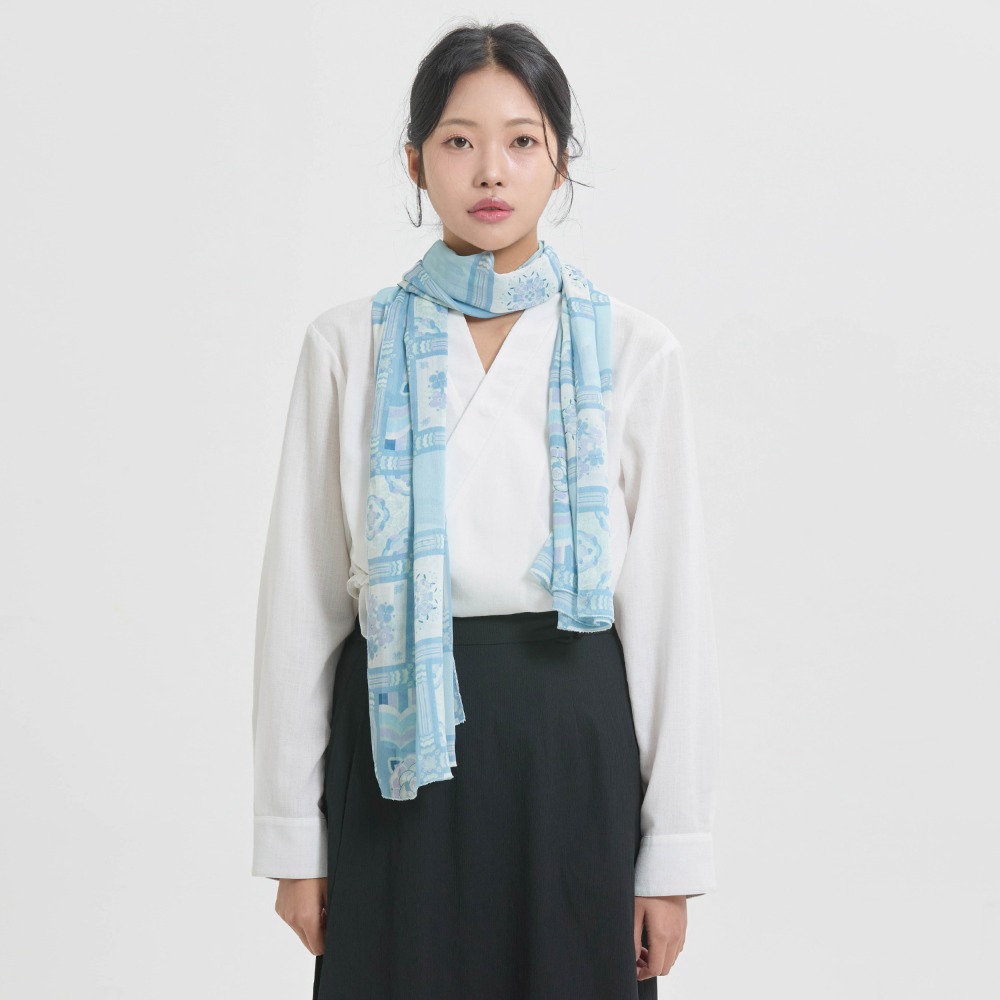 Traditional pattern scarf [dancheong sky]