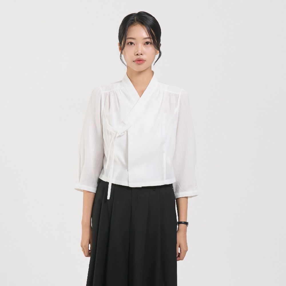 Lotus Mid-length Jeogori [white]