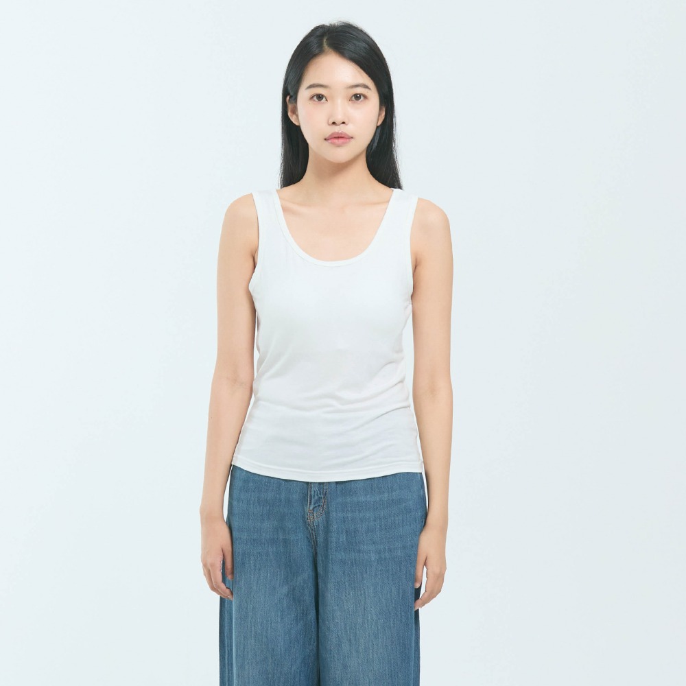 Modal Built-In Bra Sleeveless Top [3color]