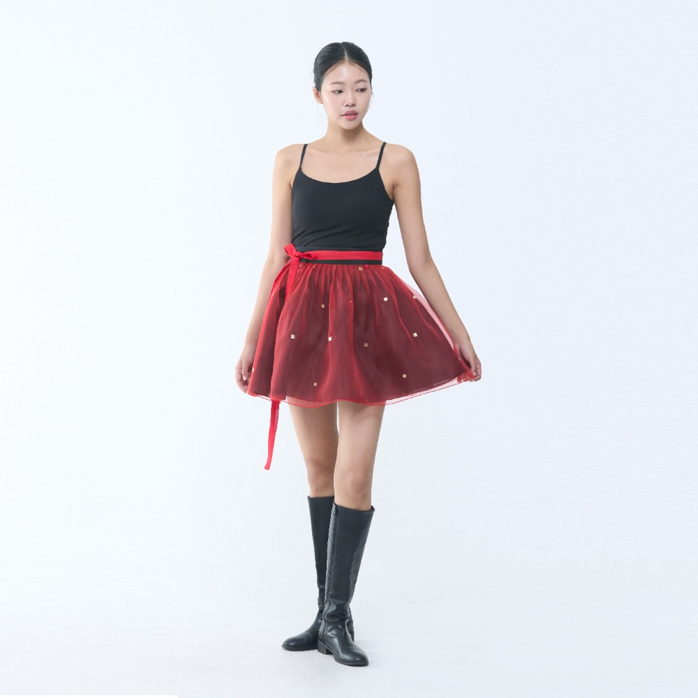 SooSoo Wrap Skirt [Redblack]