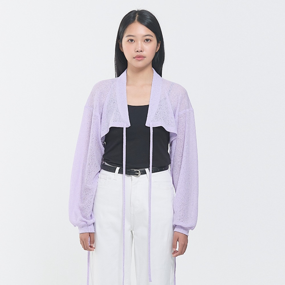 Net Cropped Magoja Top Jeogori [Purple]