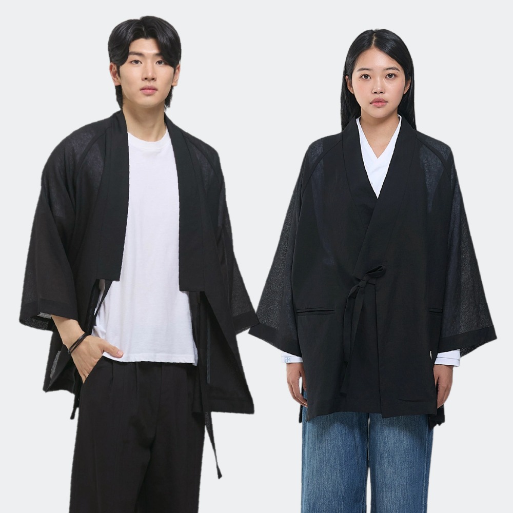 Layered Top Long Jeogori [black]
