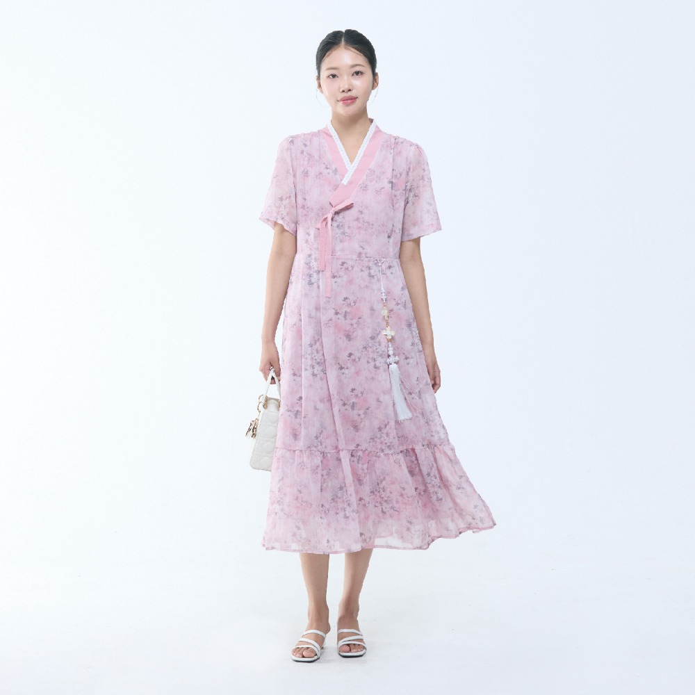 Chiffon Illang Hanbok Dress [Pink]