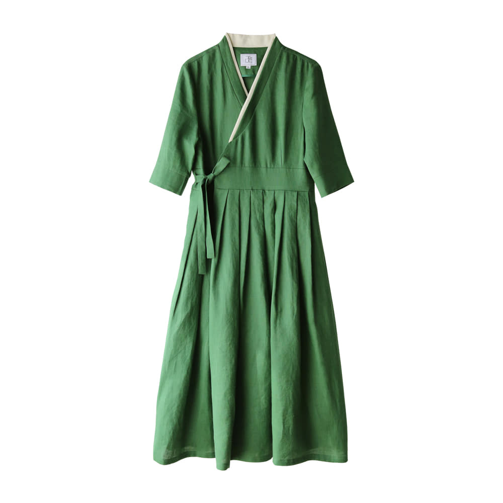 LEESLE Linen Wrap Dress, Modern Chic LEESLE Linen Wrap Dress, Modern Chic