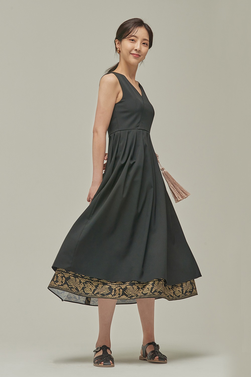 Royal GoldFoil Sran Dress [Black]