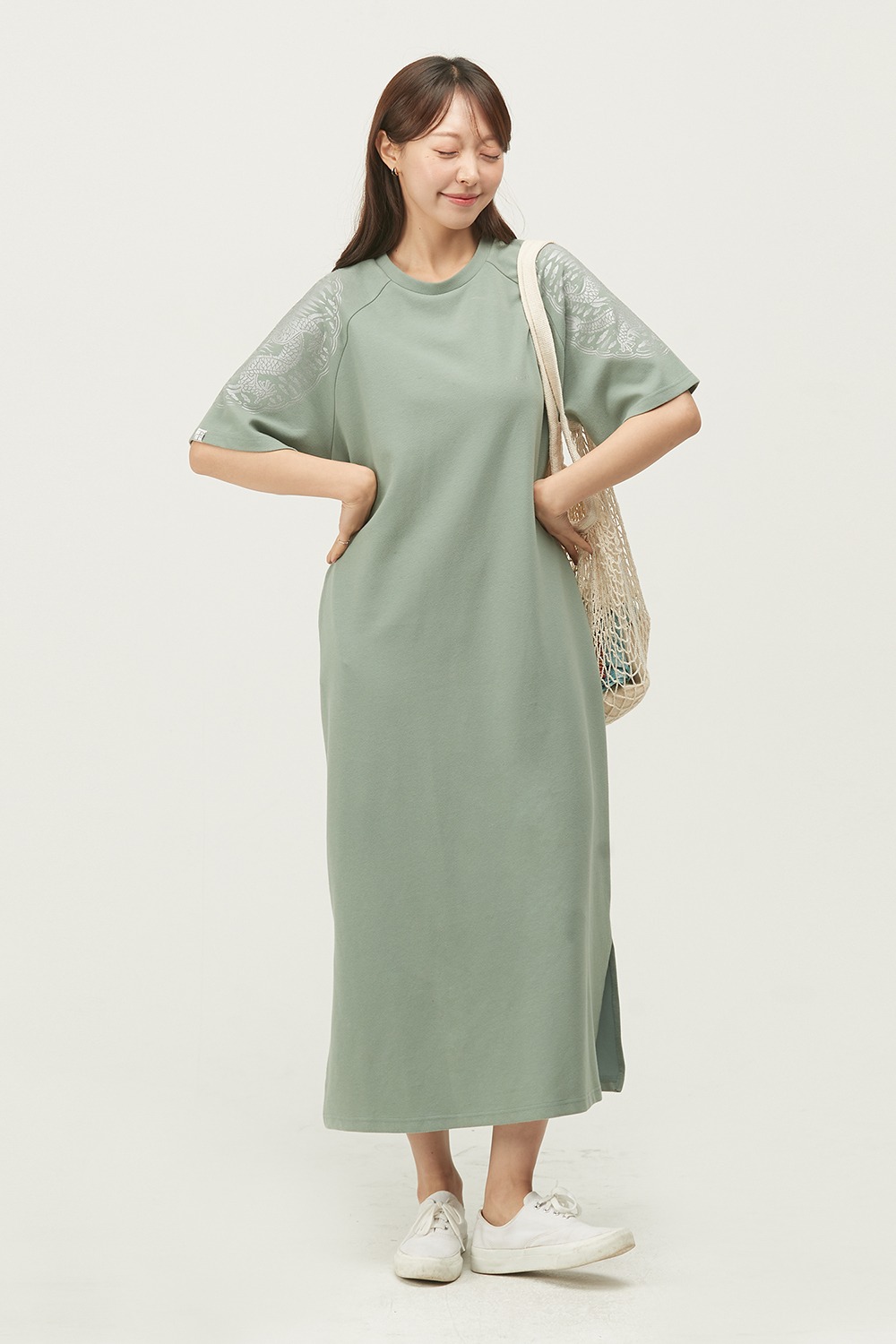 Dragon T-shirt Dress [Green]