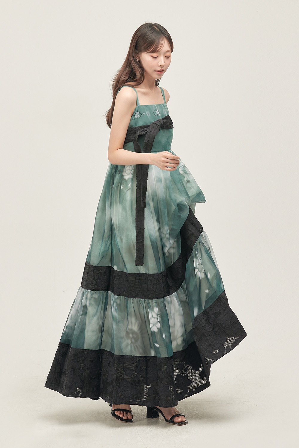 Goryeo Celadon Eum Hanbok dress Maxi [Bluegreen]