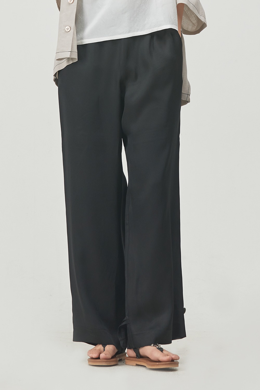 Viscose Rayon Cooling Ice Pants2 [Black] fabric change