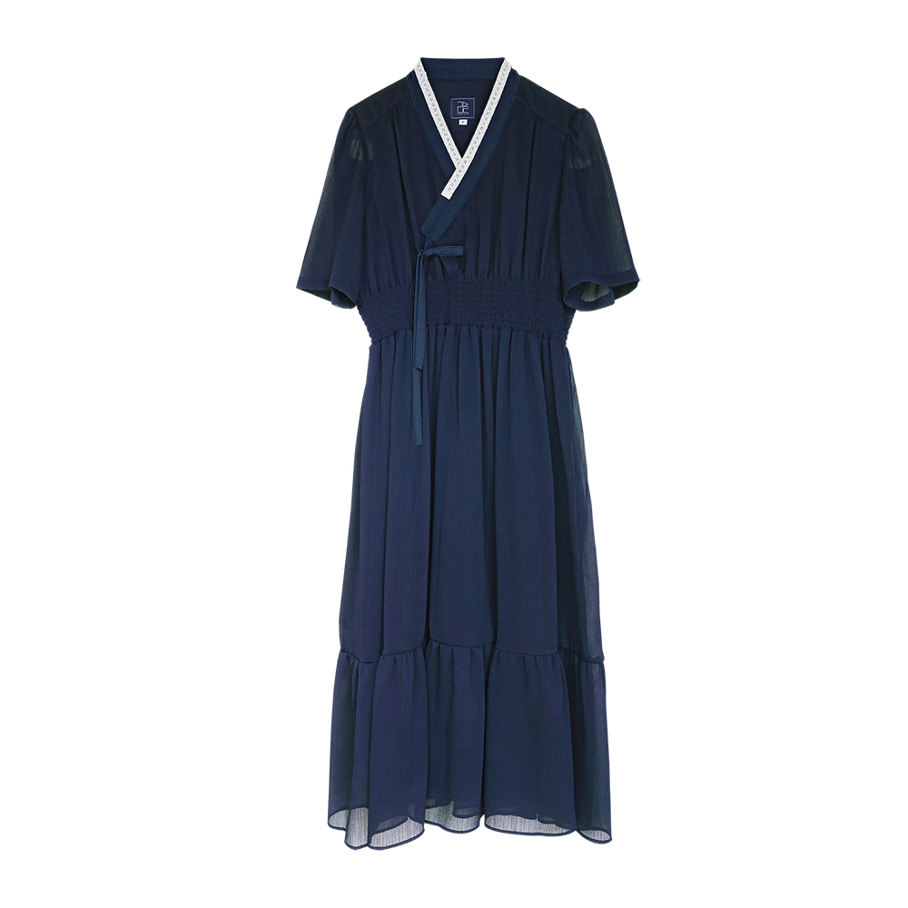 long dress navy blue color image-S99L11