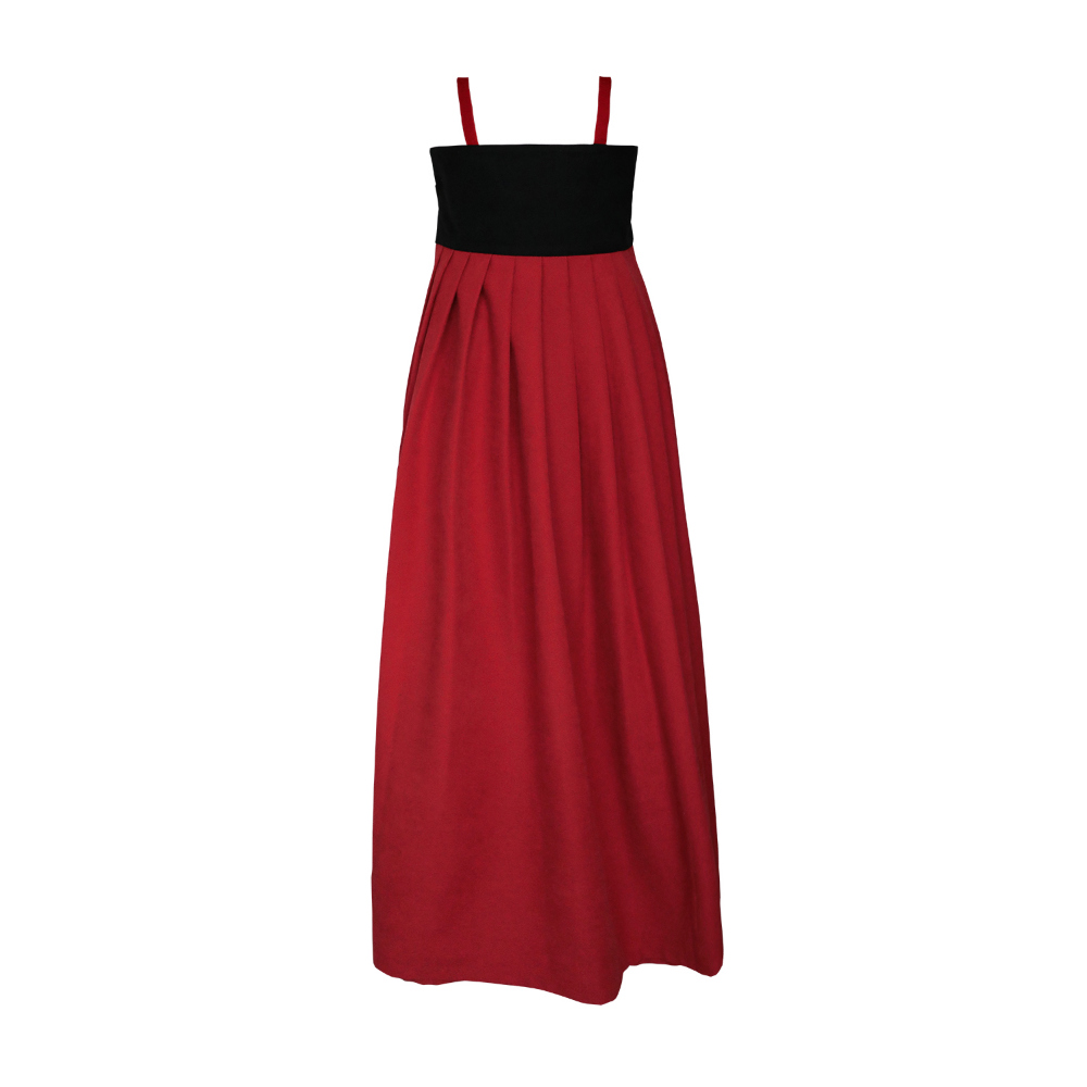 long dress burgundy color image-S55L7