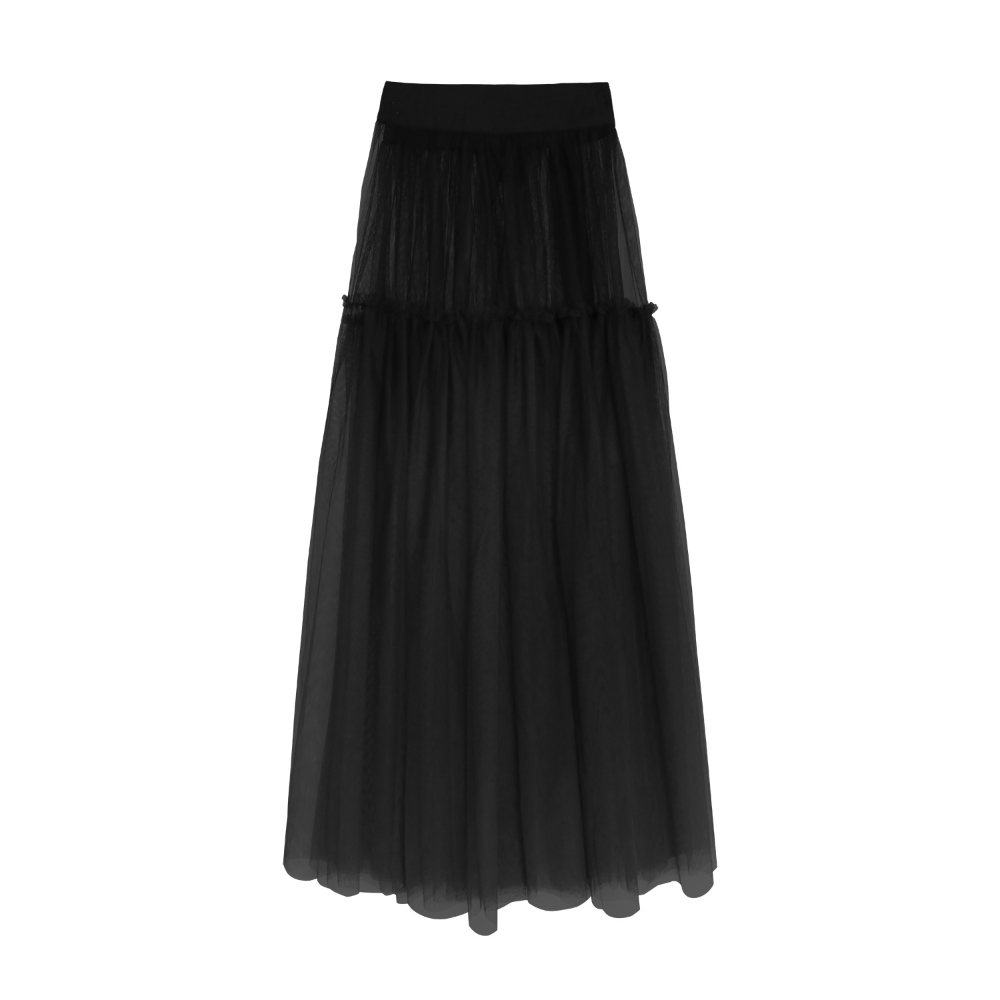 long skirt charcoal color image-S60L21