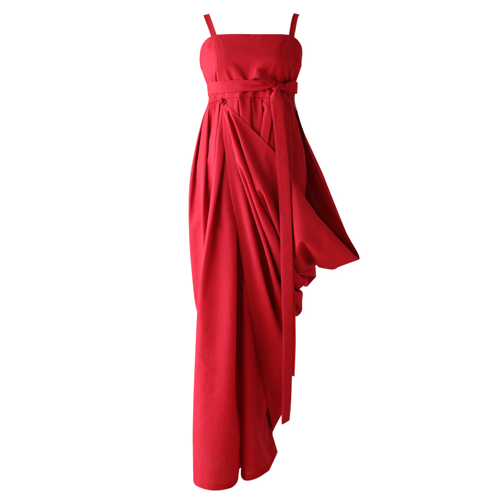 long dress red color image-S84L4