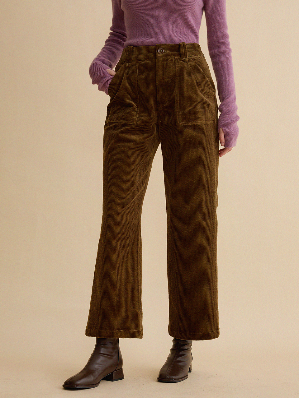 ZENIA corduroy pants_brown