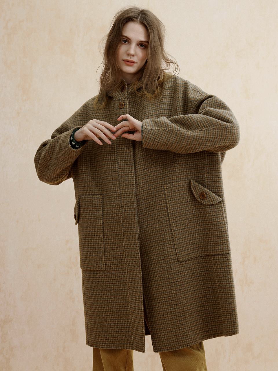 VINNIE premium wool hoodie handmade coat_mocha