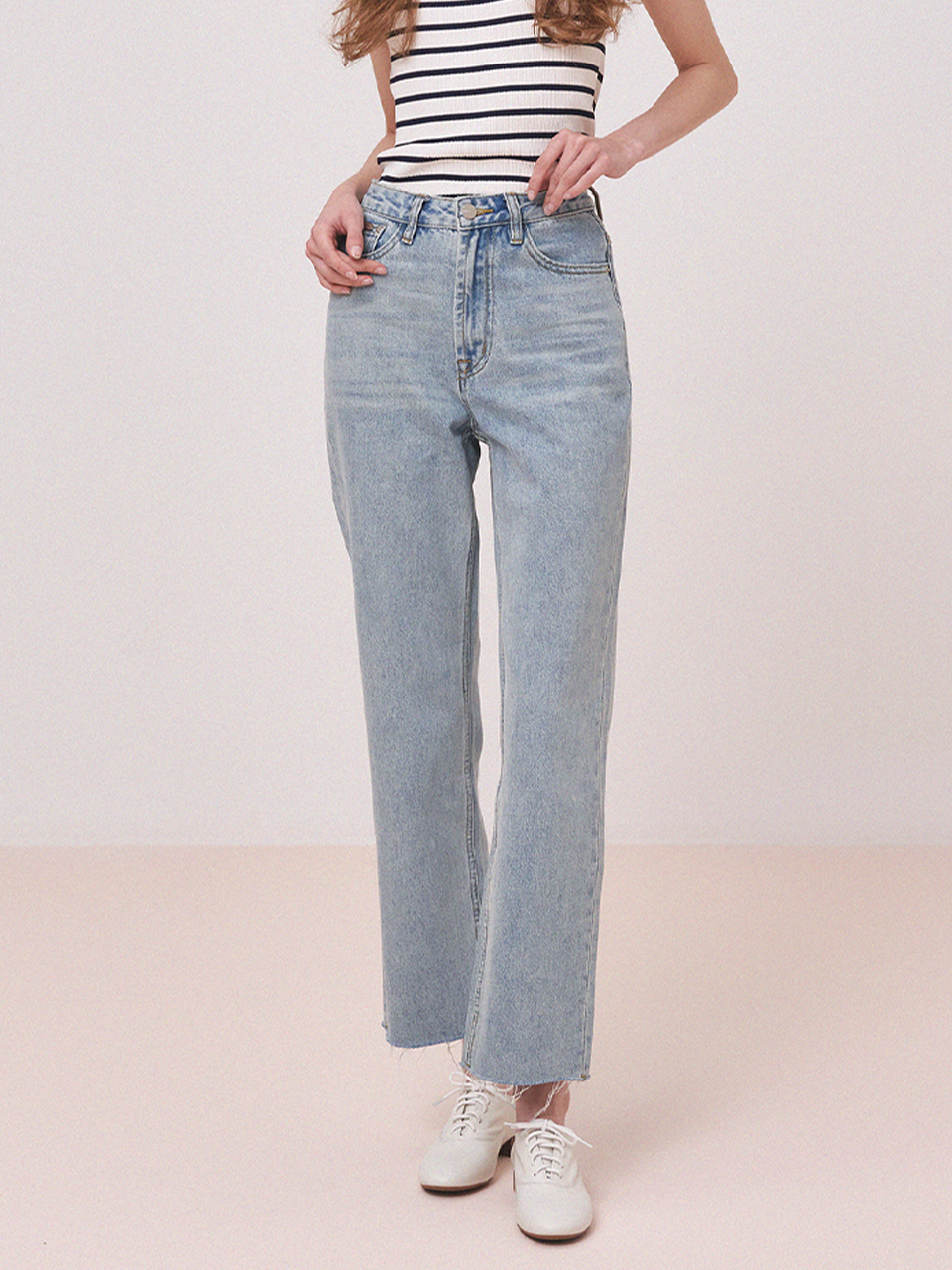 KIRSTEN straight denim pants_light blue