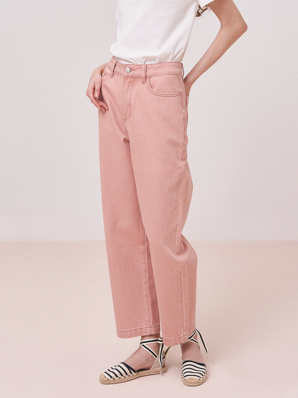 KEELIN denim pants_dusty rose