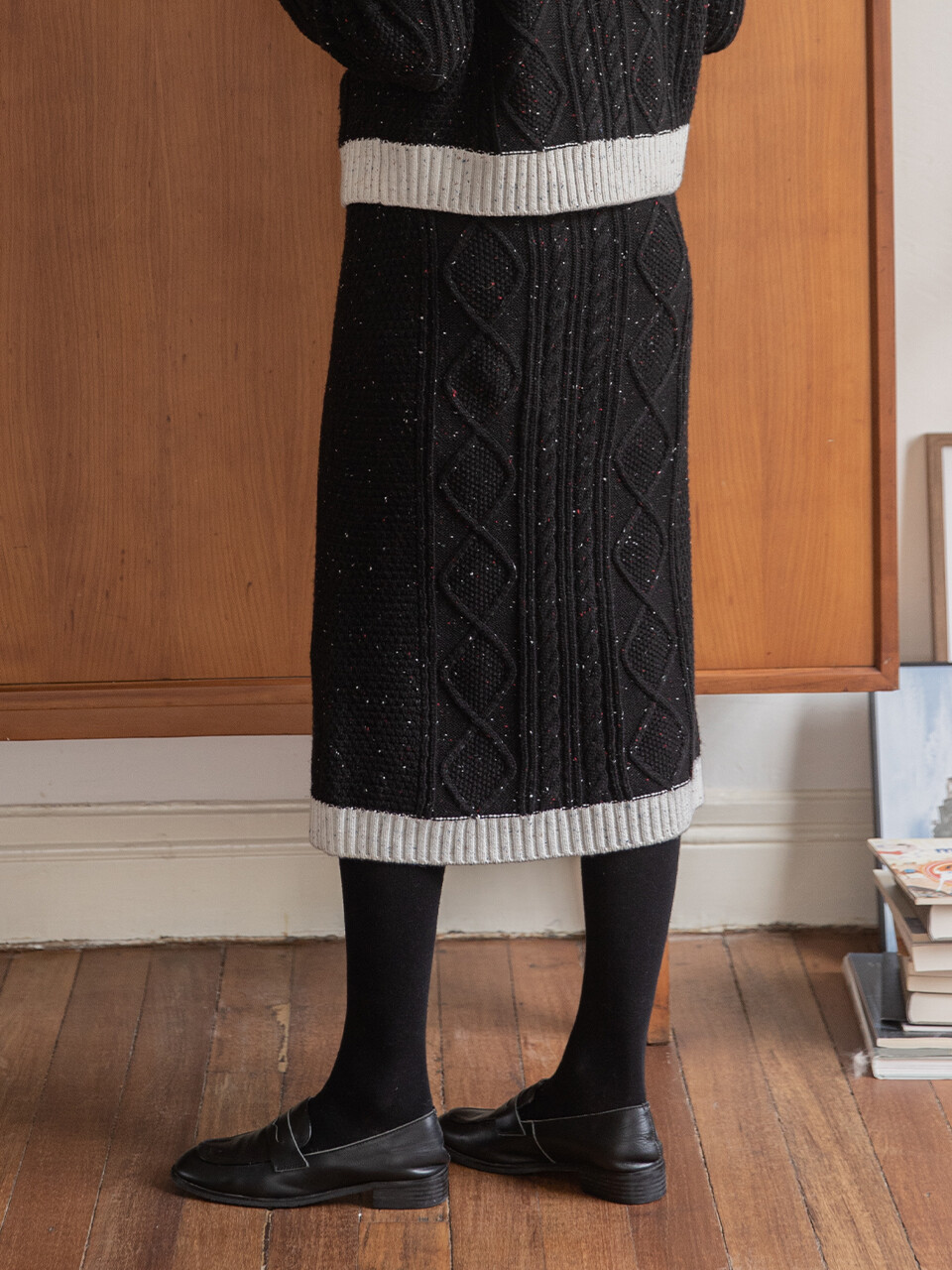 VASILIA knit skirt_black
