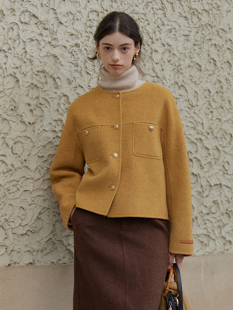 BAILEY wool handmade jacket_honey yellow