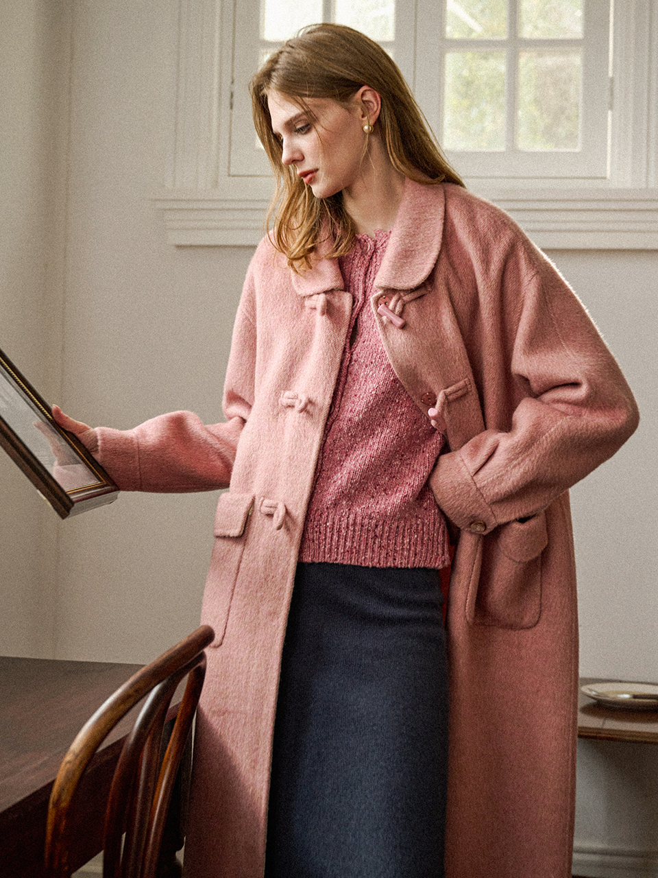 EUGENE premium wool handmade coat_pink